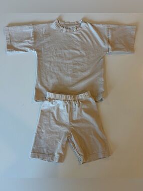 Winnie and Crew beige Short Set